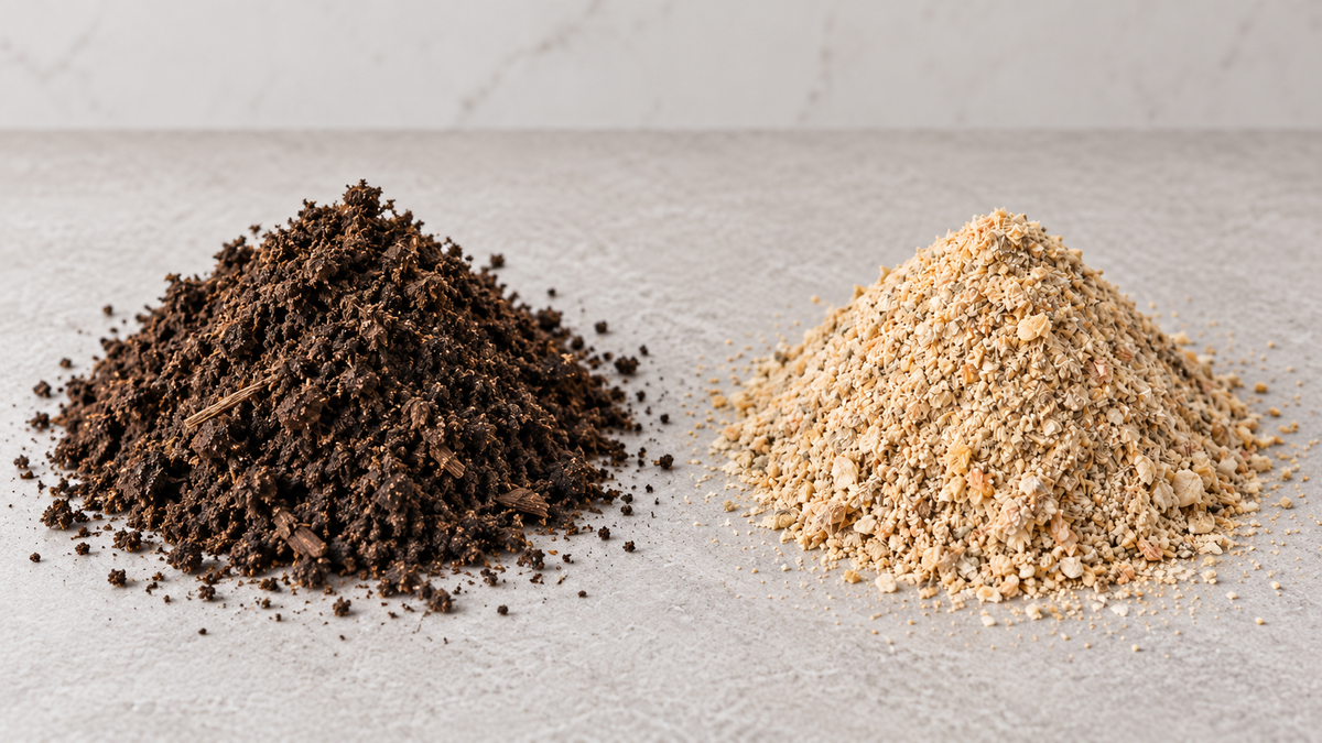 Real Compost vs. Dried Food Waste