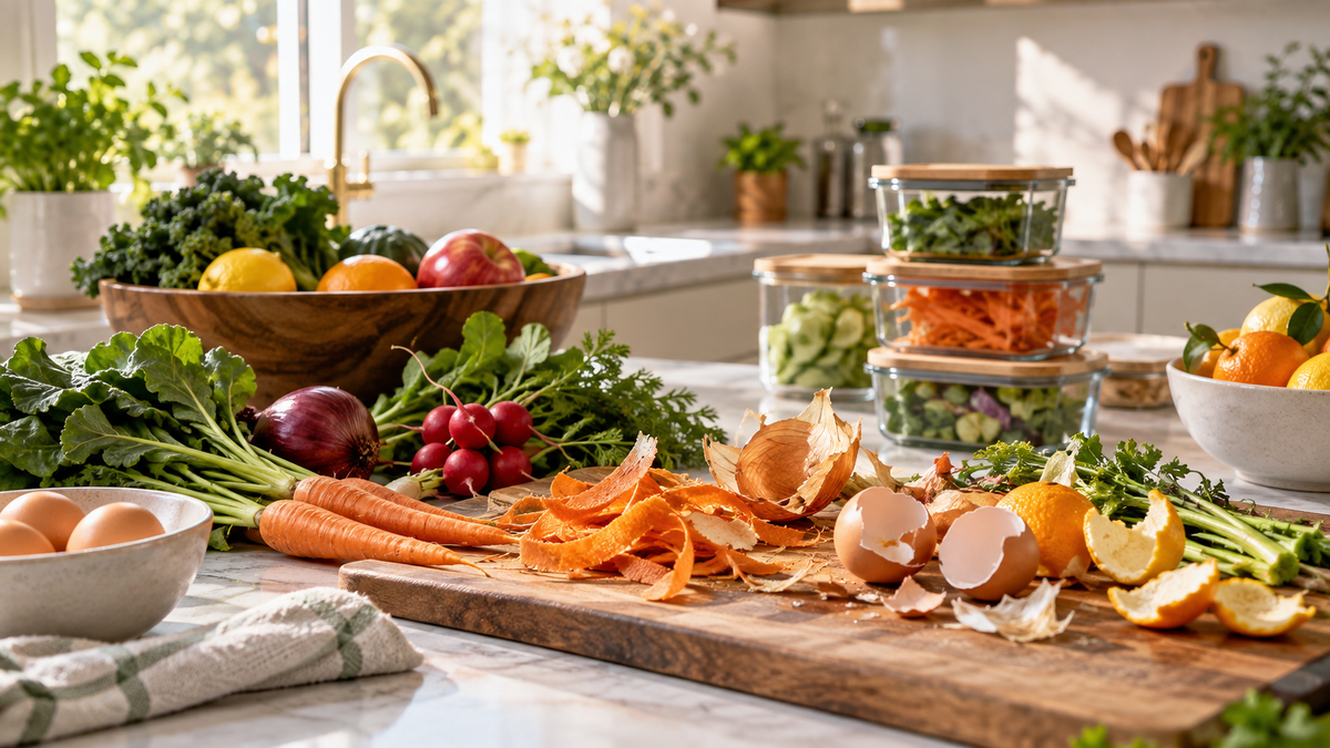 food waste on the counter